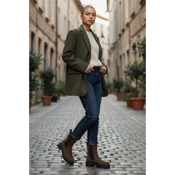Steve Madden Shoes - STEVE MADDEN Wisteria Platform Lug Boot Women's 9.5 Brown Leather Suede Chunky
